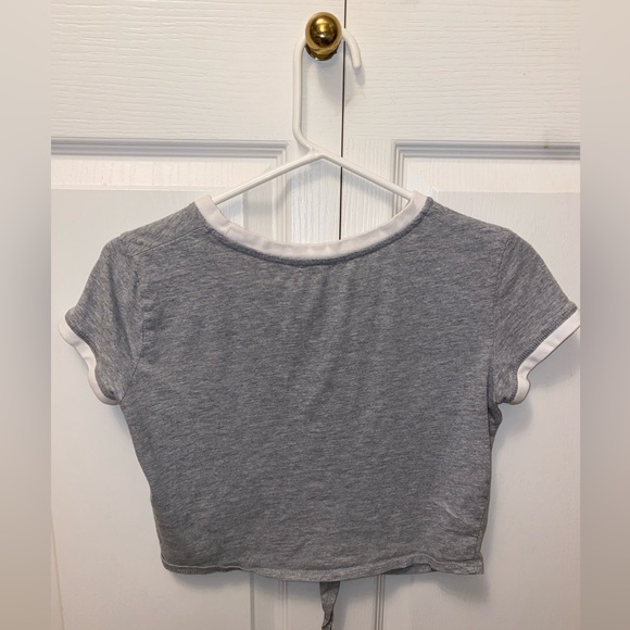 Grey tied crop top Small - Picture 2 of 4